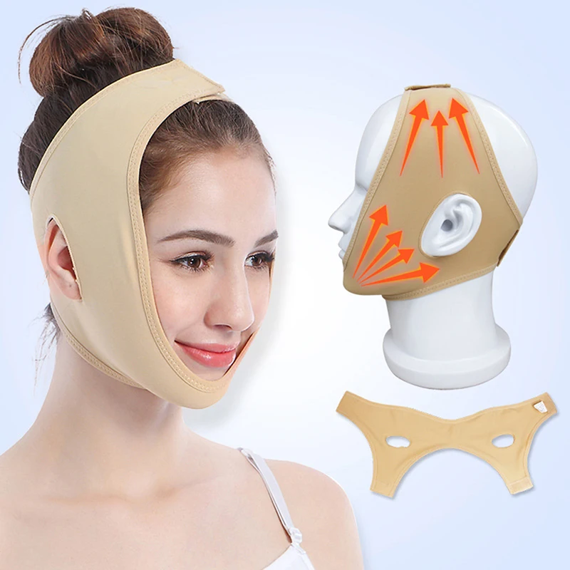 

1Pcs Elastic Face Slimming Bandage V Line Face Shaper Women Chin Cheek Lift Up Belt Facial Massager Strap Skin Care Beauty Tools