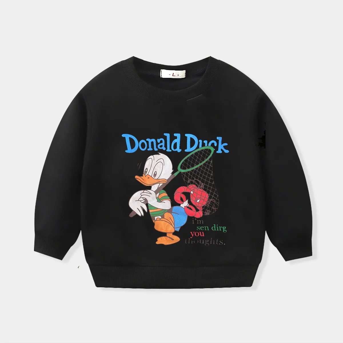 Модный детский весенне-осенний свитшот с принтом Дональд Дак и диснеевским