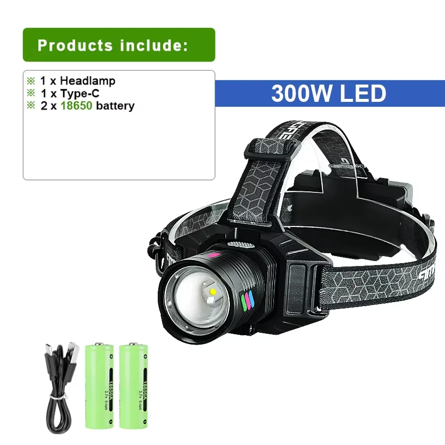 

ZEBA 2025 мощный налобный фонарь 800 Вт