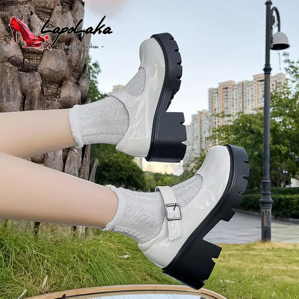 Spring Summer Women Pumps 2023 Korean Style Buckle Strap Mary Jean Shoes Sweet Cute Simply Ladies Pumps All-match Temperament