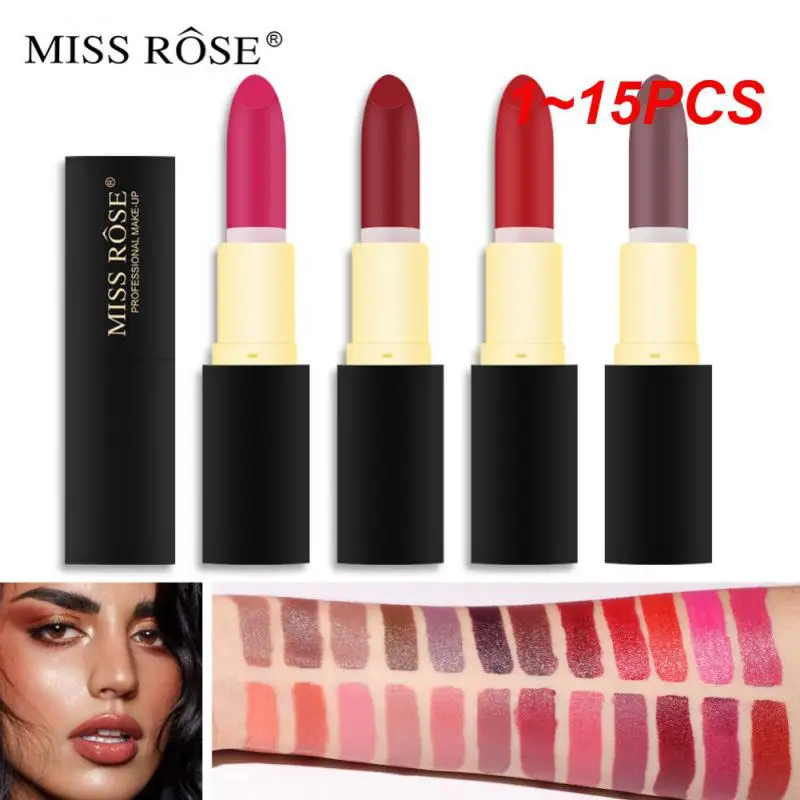 

1~15PCS Colors Lipstick Matte Bullet Lip Stick Waterproof Long-Lasting Velvet Lipstick Easy To Wear Nutritious Lips Tint