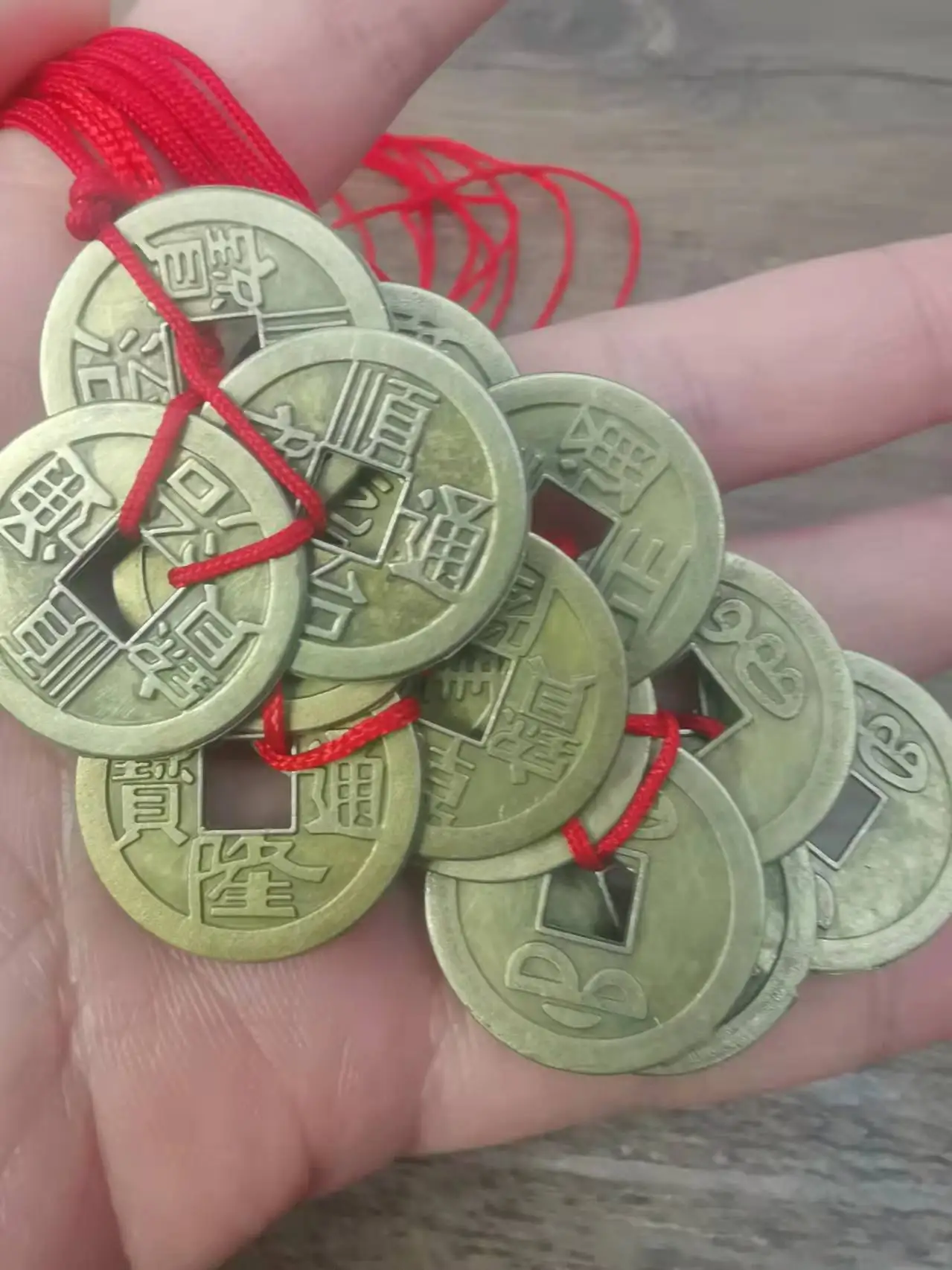 2 набора из 3 китайских монет на удачу успех в богатстве фэншуй медный сплав