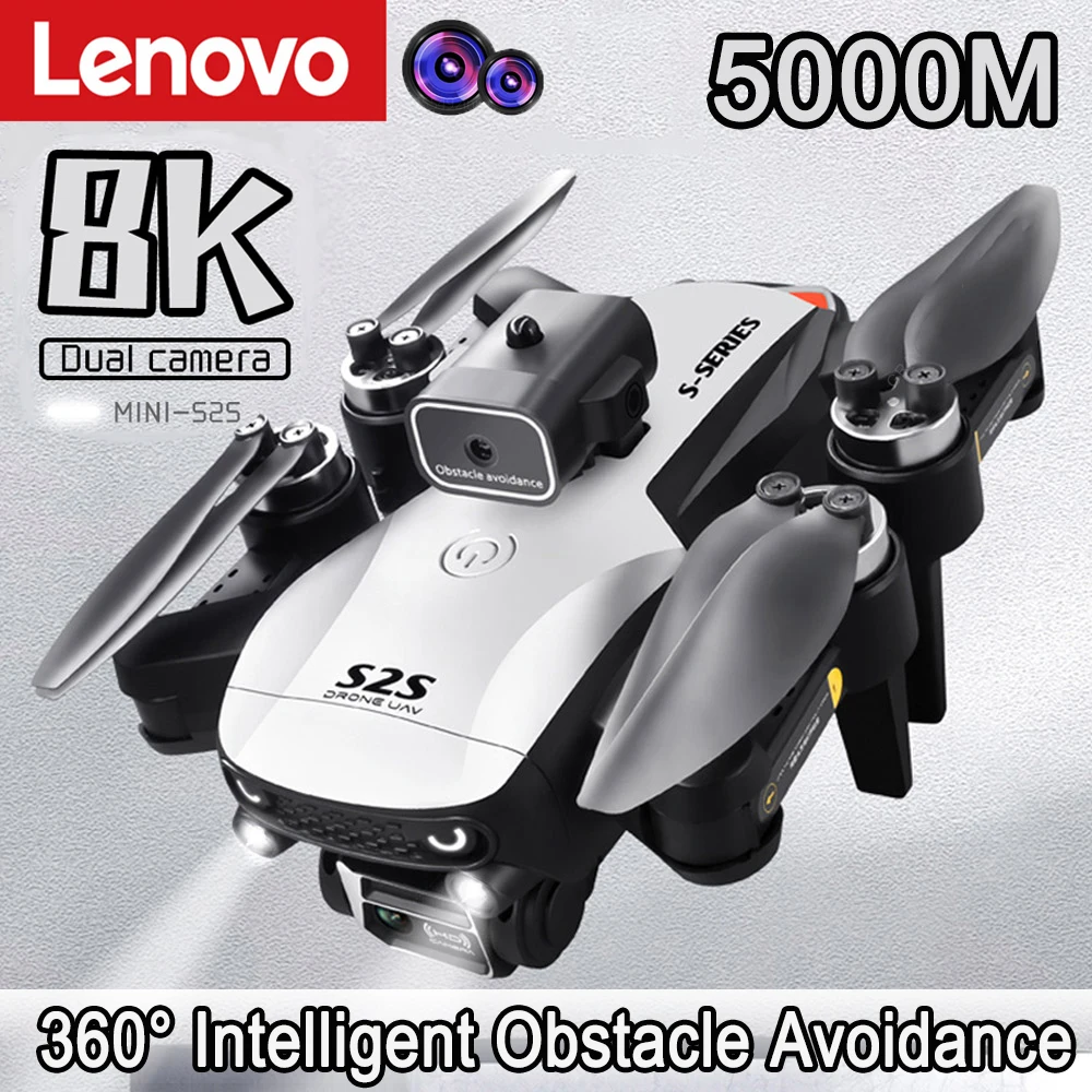 

Lenovo S2S Drone Brushless Obstacle Avoidance GPS Automatic Return 4K/8K HD Aerial Photography Dual Camera Remote RC 5000M
