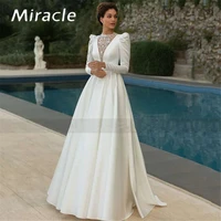 courtlike a line wedding dress classical o neck bridal gown not backless dresses beautiful long sleeve decent vestido de novia