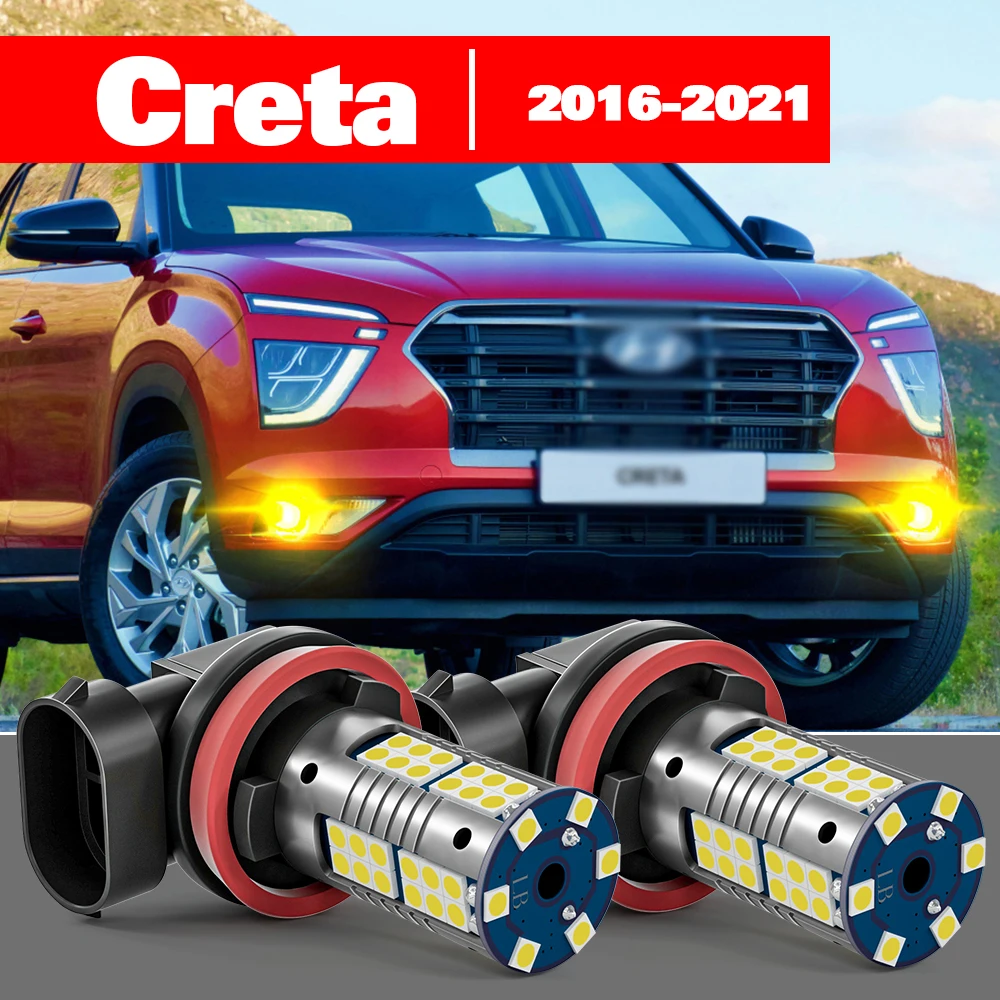 

For Hyundai Creta 2016-2021 Accessories 2pcs LED Fog Light 2017 2018 2019 2020