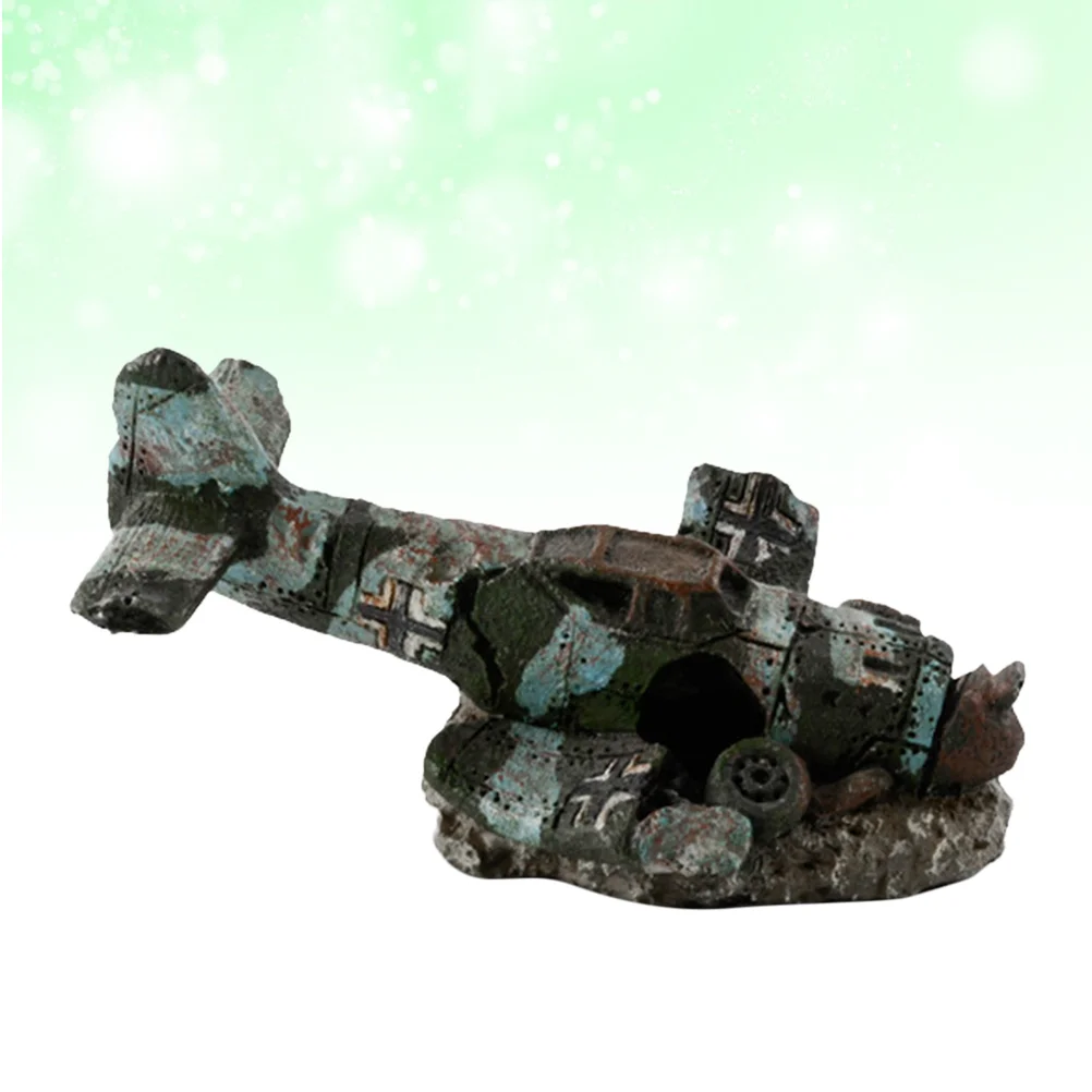 

Aquarium Decorations Plane Tank Ornament Sunken Decoration Resin Decor Shipwreck Wreck Ship Carwreck Artificial Ruins Betta Boat