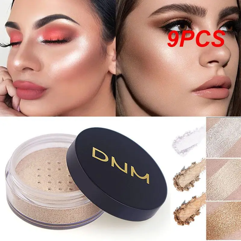 

9PCS high-gloss loose powder makeup pearlescent powder lasting waterproof anti-sweat makeup control oil women makeup shimmer
