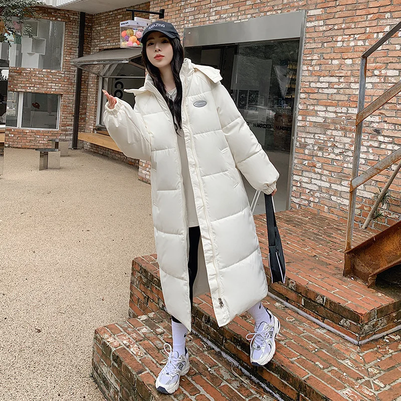 Women Long Hooded Cotton Coat Winter Warmth Korean Fashion Plus Size Loose Women Thick Coat Padded Clothes Winter Clothes Women