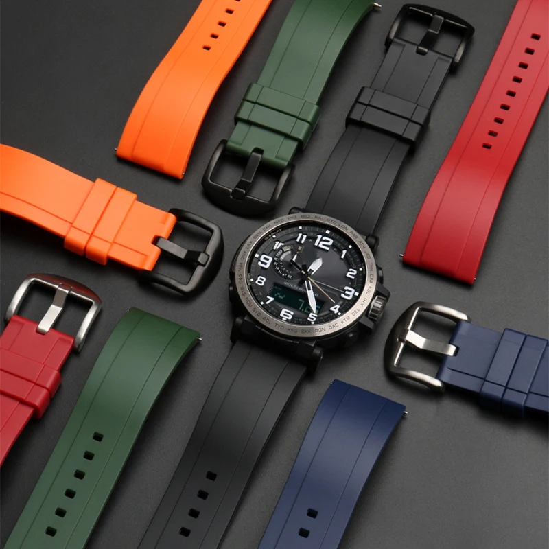 Ремешок силиконовый для Casio 5497 PRG-600/650Y 5571 PRW-6600Y/YB, спортивный браслет для часов 24 мм, PROTREK PRW-60/30/50/70YT, 24 мм