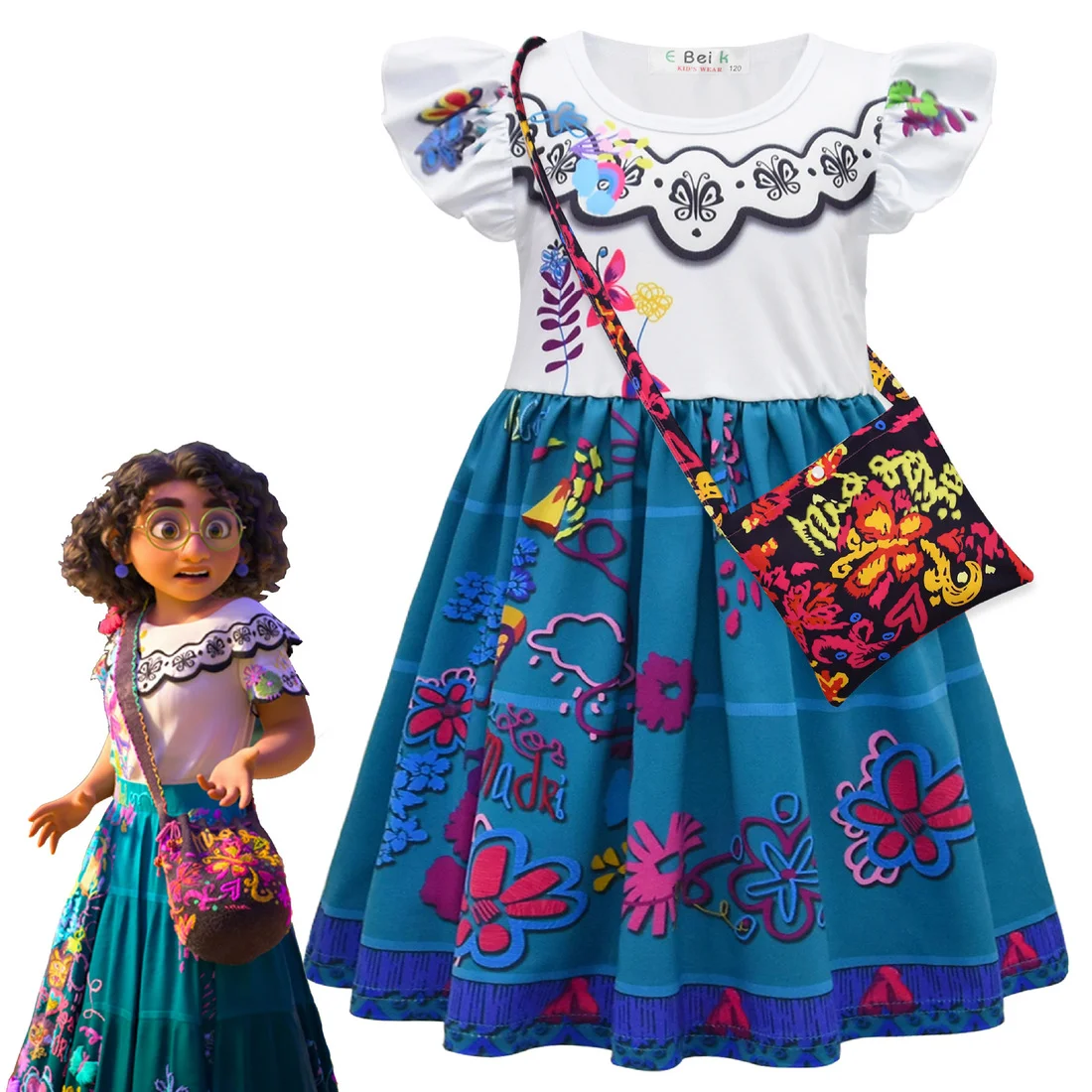 Ready Stock Kids Clothes Girls Encanto Mirabel Isable Cosplay Costumes Fancy Princess Dresses Birthday Carnival Party Clothing |