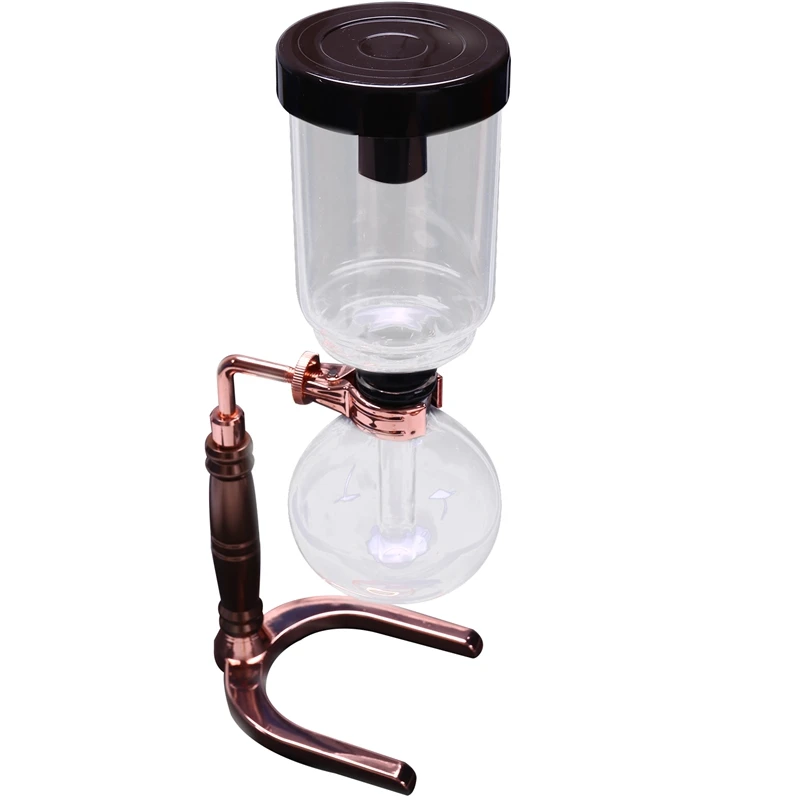 

Best Japanese Style Siphon Coffee Maker Tea Siphon Pot Vacuum Coffeemaker Glass Type Coffee Machine Filter 3Cups Rose Gold