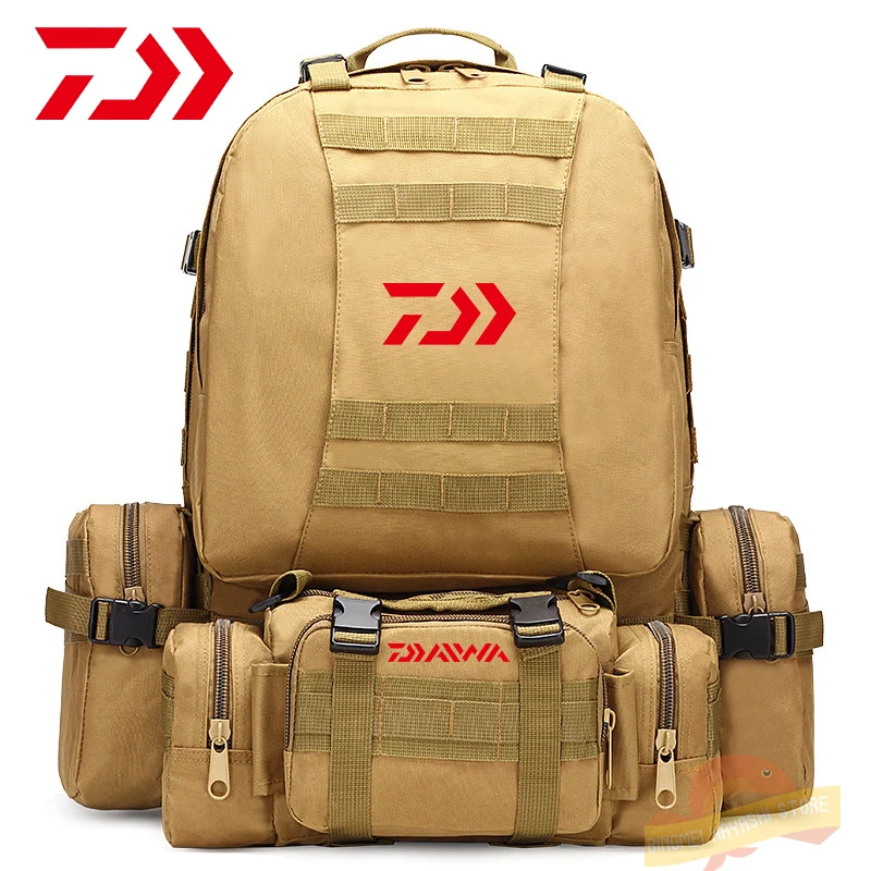 

Daiwa for Men's Detachable Fishing Backpack Outdoor Travel Tactical Climbing Sports Bag Camouflage Fishing Bag Cycling Backpack