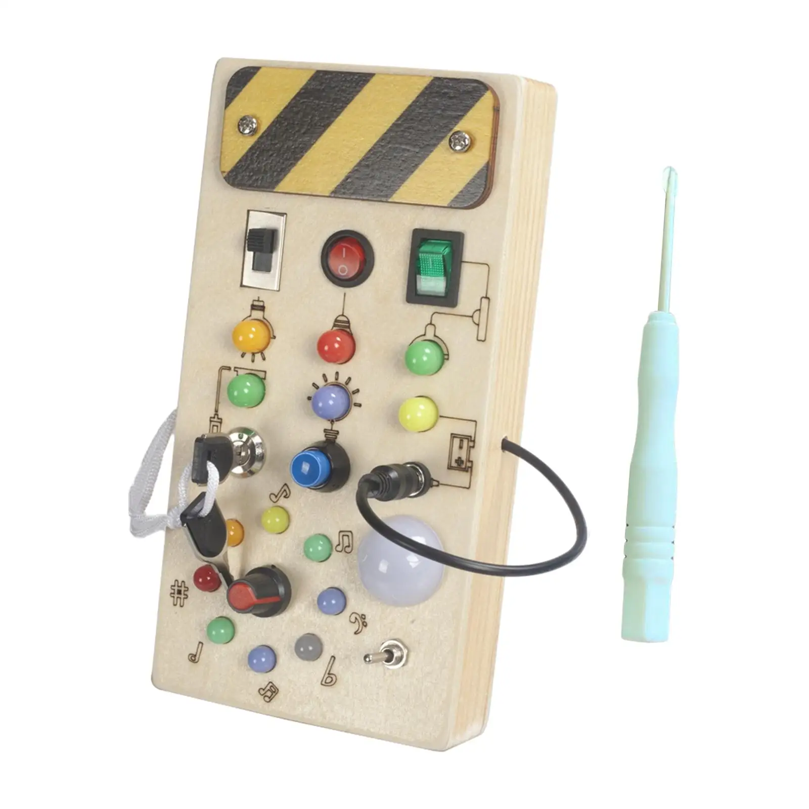 

Lights Switch Busy Board Educational Fine Motor Skills Travel Toy for Kids Toddlers Children Birthday Gift 1 2 3 4 Year Old