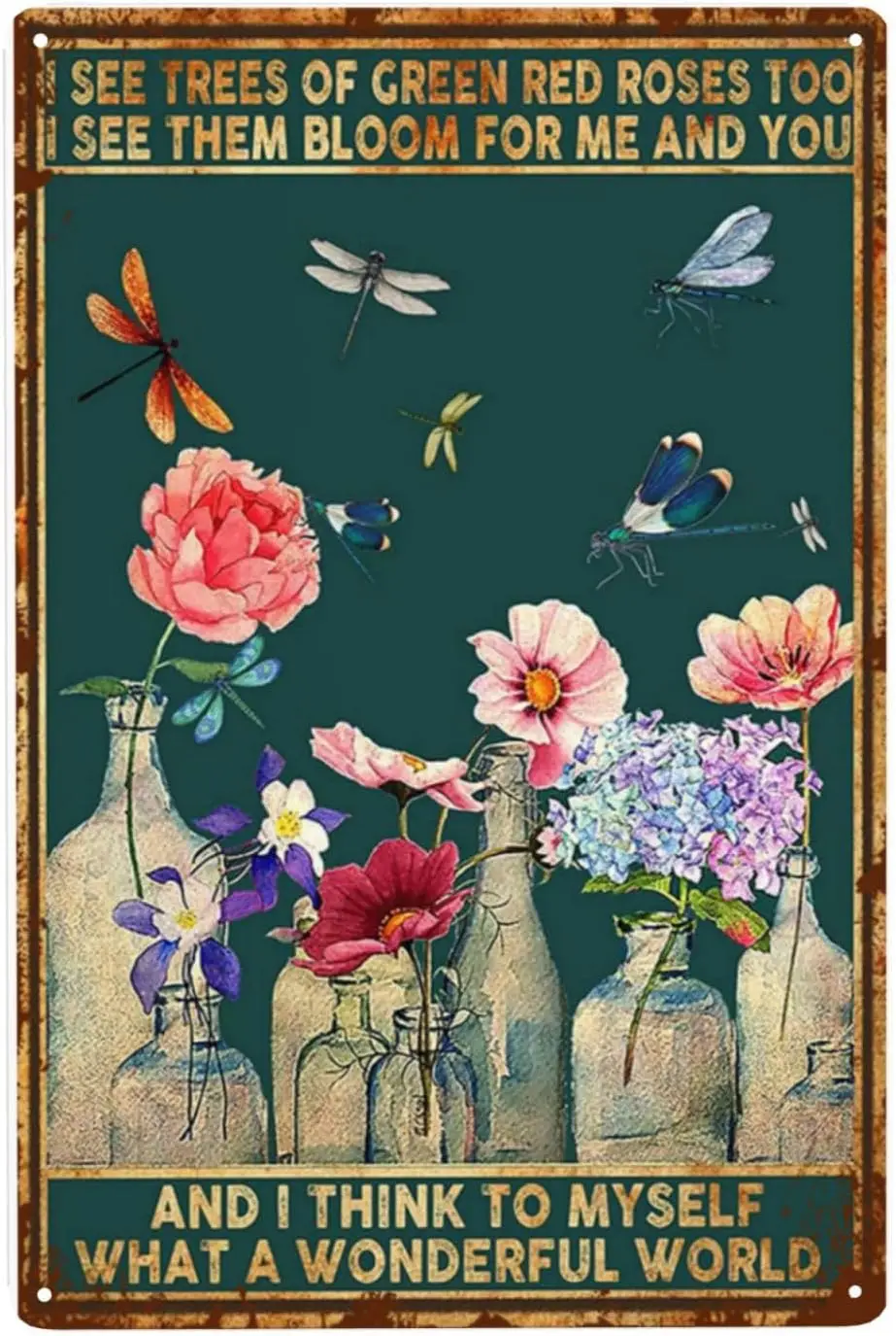 QKLGXLOBL Vntge Tn Sgns 8x12 nch Цветы Boho Hppe Плакат Lnd Ldy Gft Encourgement Gfts для женщин Wll Декор спальни