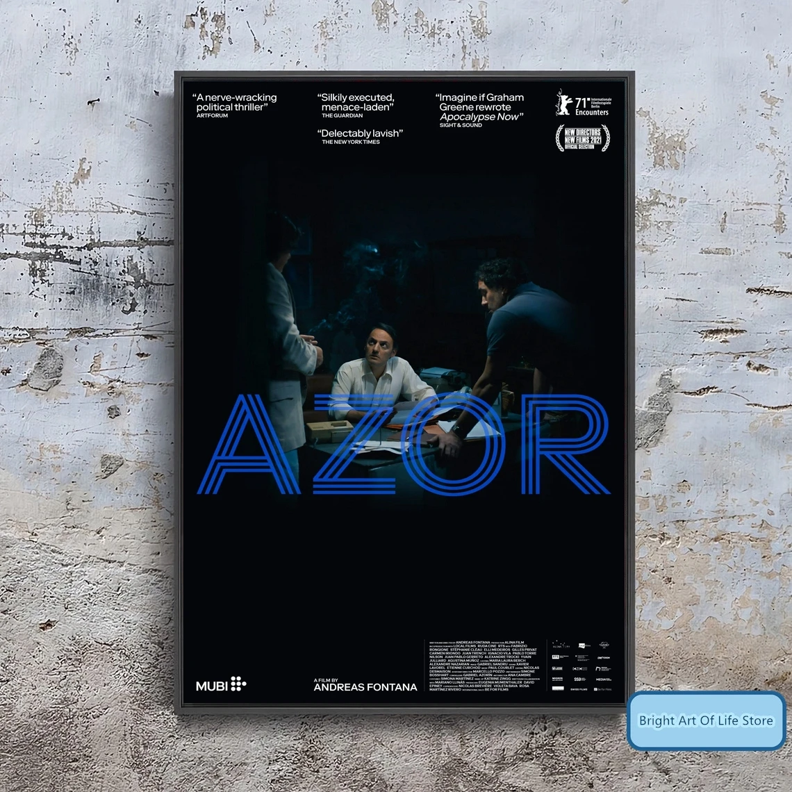 

Azor (2021) Movie Poster Cover Photo Canvas Print Wall Art Home Decor (Unframed)