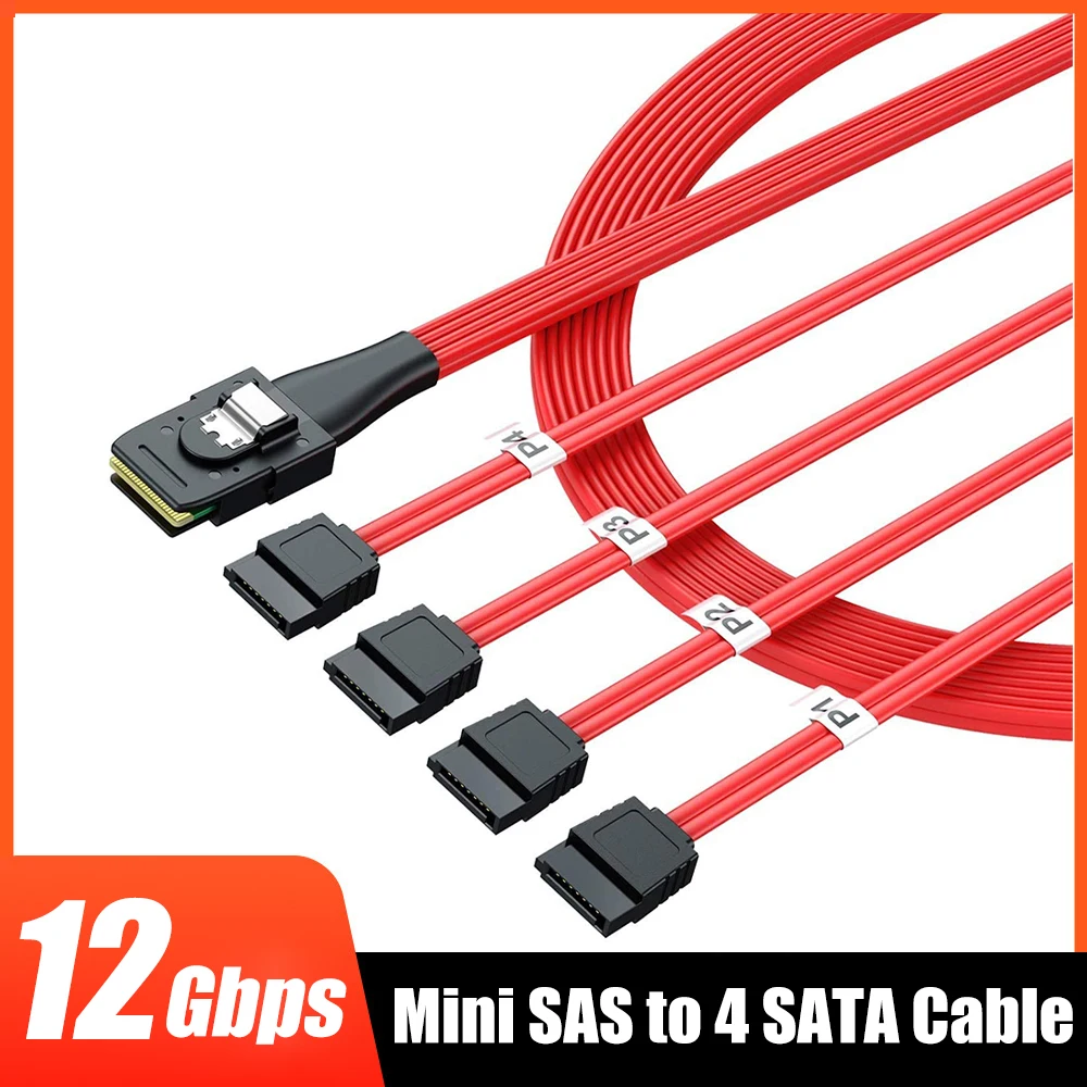 

Hard Disk SATA Conversion Cable MINI SAS 36Pin SFF-8087 to 4 SATA Graphics Card HDD Splitter Cable 12Gbps 50cm for PC Computer