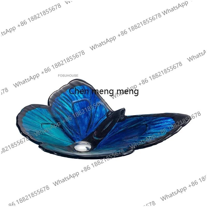 Фото Умывальники YL Nordic Hotel Butterfly: художественные накладные раковины для ванной комнаты, кухонные мойки, стеклянные раковины в японском стиле для сада №2