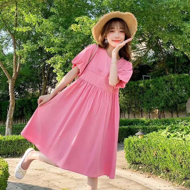 

Удобное летнее платье в Корейском стиле с пышными рукавами для беременных женщин платье для послеродового периода для грудного вскармливания платье для лактации Одежда для кормления