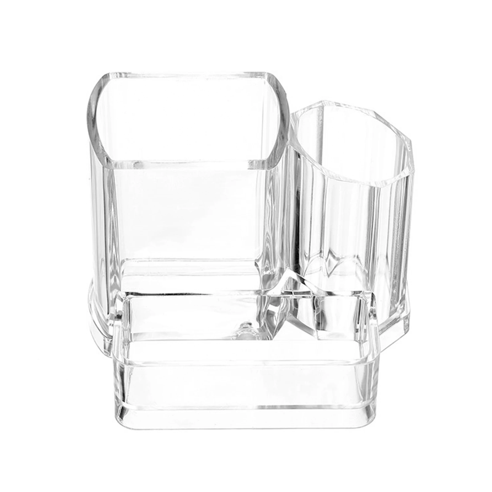 

3 Slots Home Gift Sturdy Makeup Brush Card Case Pencil Organizer Multifunction Student Clear Acrylic Desk Supplies Pen Holder