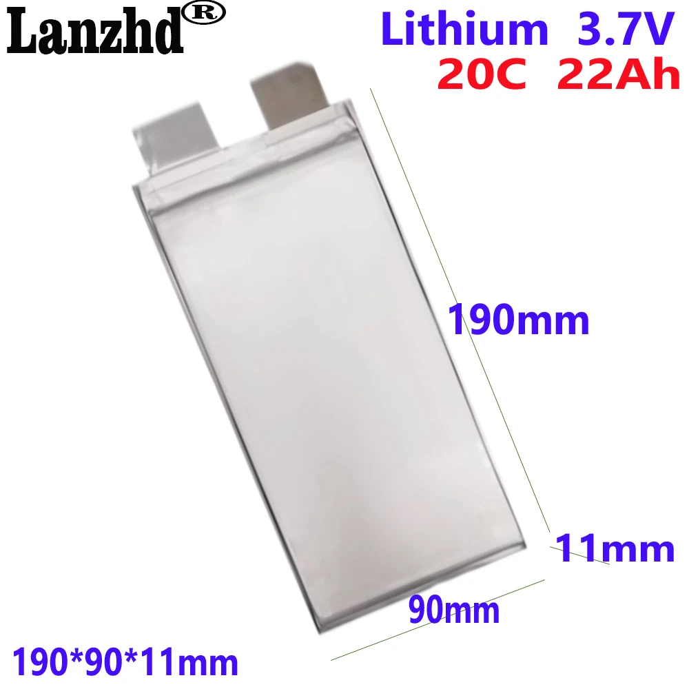 3.7V 22Ah 20C rate Li polymer cell Soft pack lithium cobalt oxide power battery For UAV car start Plant protection battery