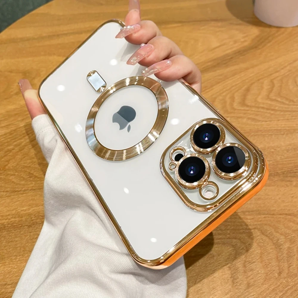 Роскошный чехол Magsafe для телефона с беспроводной зарядкой iPhone 15 14 13 12 11 Pro Max Plus