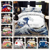 japanese ukiyo bed duvet cover set queen calico twin size comforter bedding set single complete set