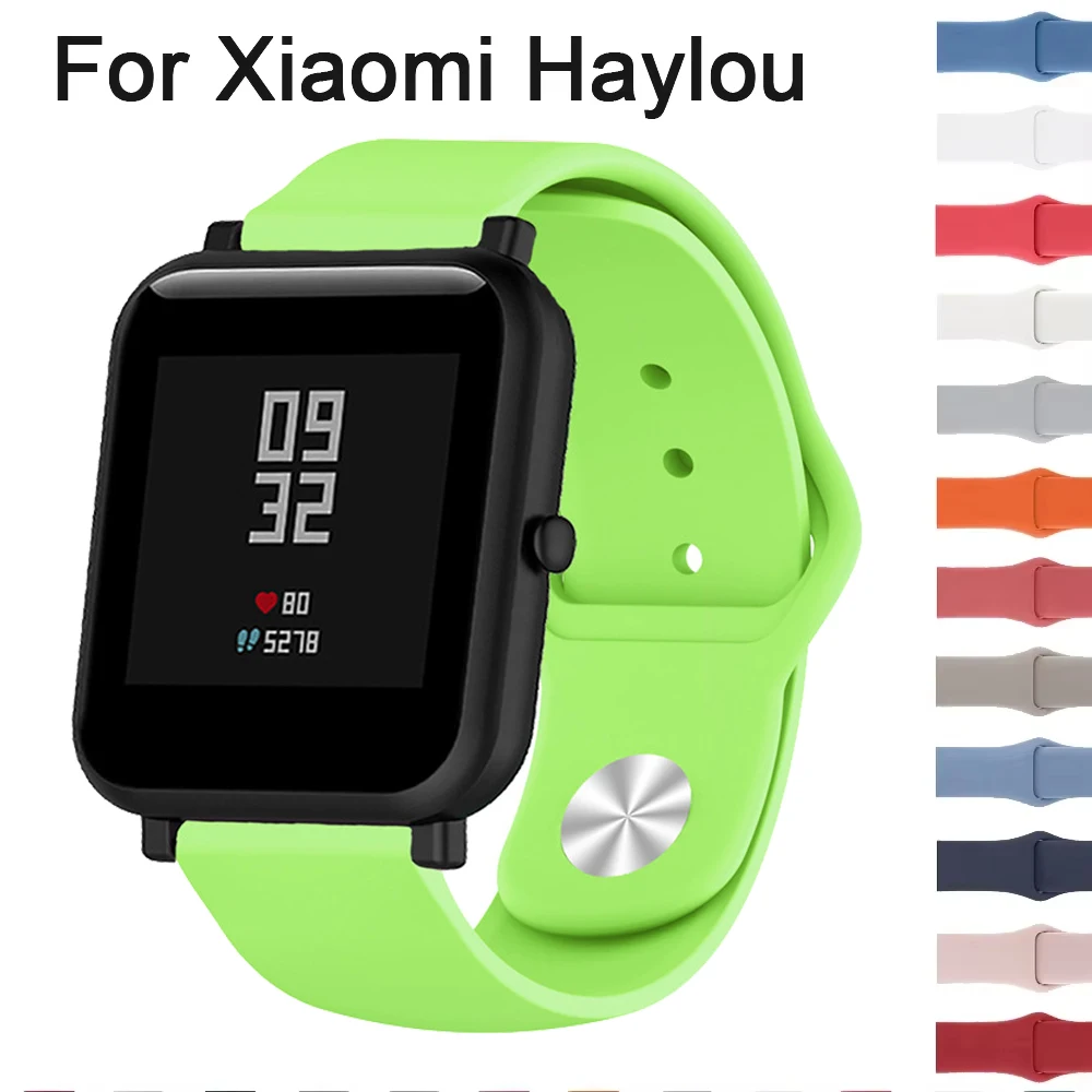 Силиконовый ремешок 20 мм 22 для Haylou RS4 Plus RT2 LS10/LS02/RT/LS05s/RS3 спортивные ремни умных