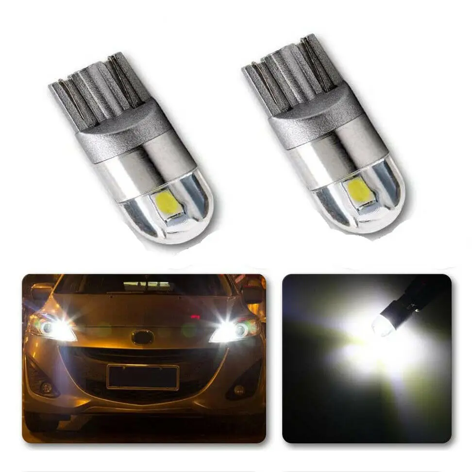 

2x T10 W5W 501 Canbus LED Bulbs COB SMD 3030 Bright White Car Lights Error Free
