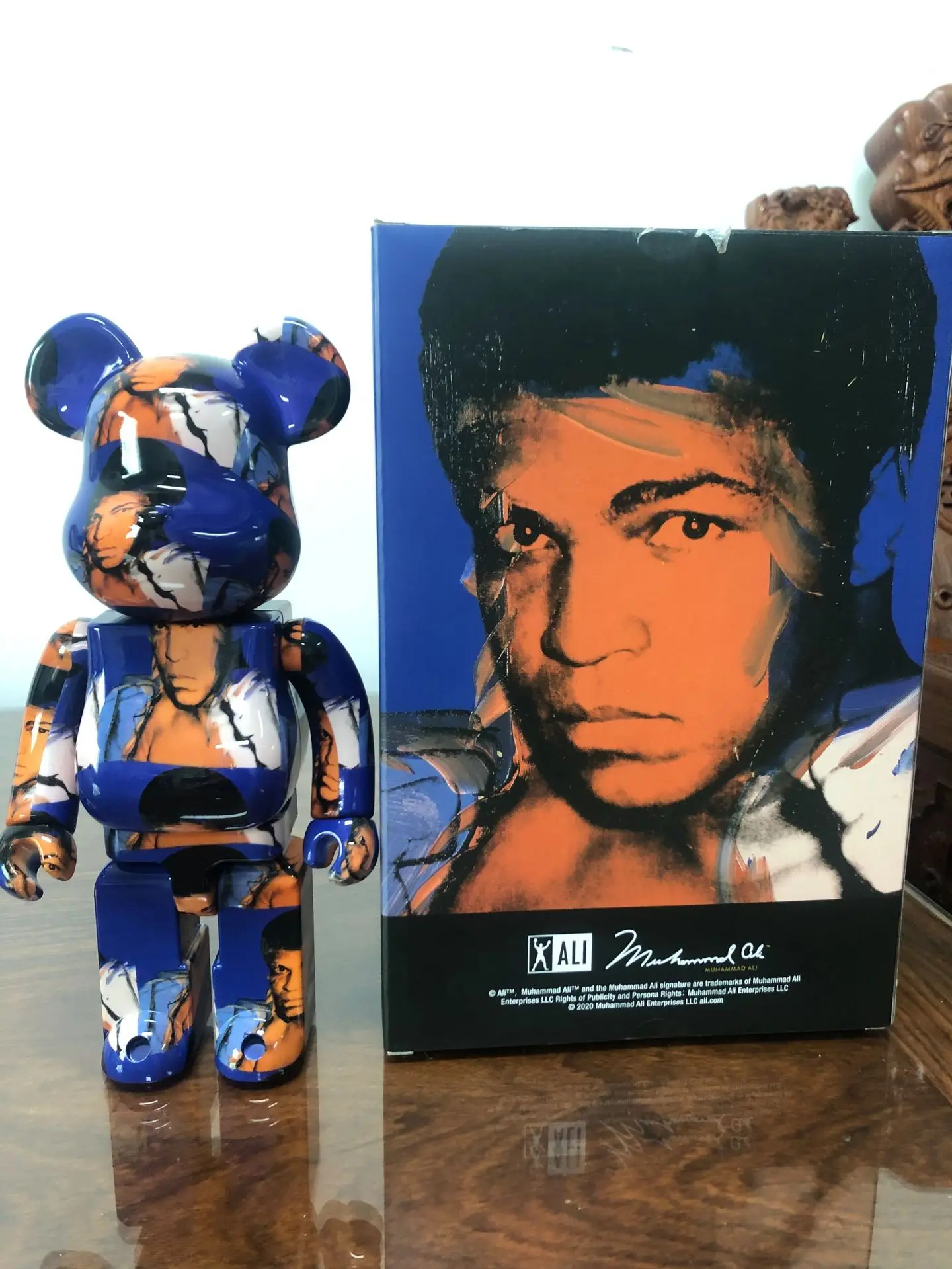 

New Bearbrick 400% Cosplay BearBrick Andy Warhol Muhammad Ali BE@RBRICK 28cm Gift Doll Joints Sounds