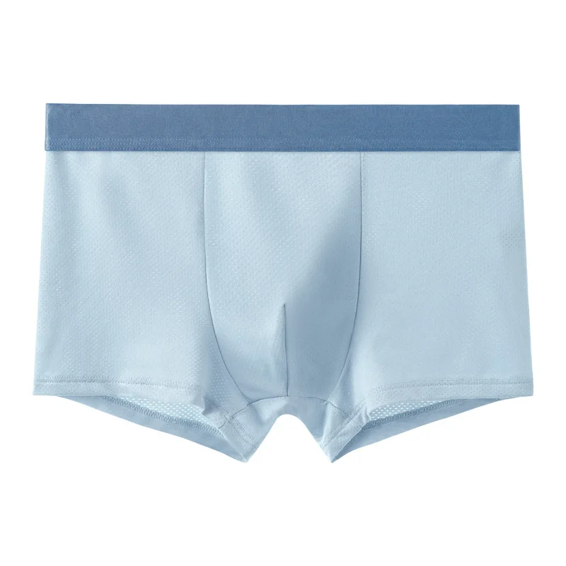 Two pack summer men's ice mesh hole panties Breathable comfortable boxer pants antibacterial crotch thin and quick drying