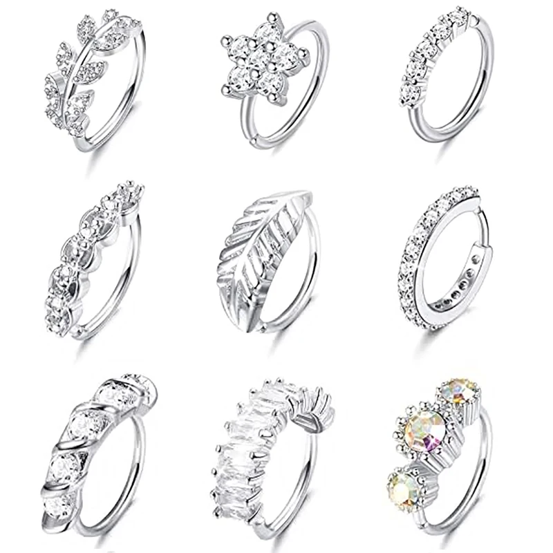 

Stainless Steel Nose Piercing Hoop Ring Septum Piercing Opal Ear Cartilage Tragus Helix Lip Nariz Pircing Goth Nose Hoop
