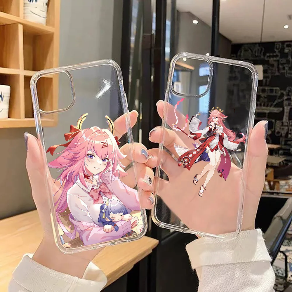 

Чехол для телефона Genshin Impact Yae Miko для Samsung Galaxy A 3 5 7 8 10 20 21 30 40 50 51 70 71 E S 2016 2018 4G Прозрачный 3D чехол