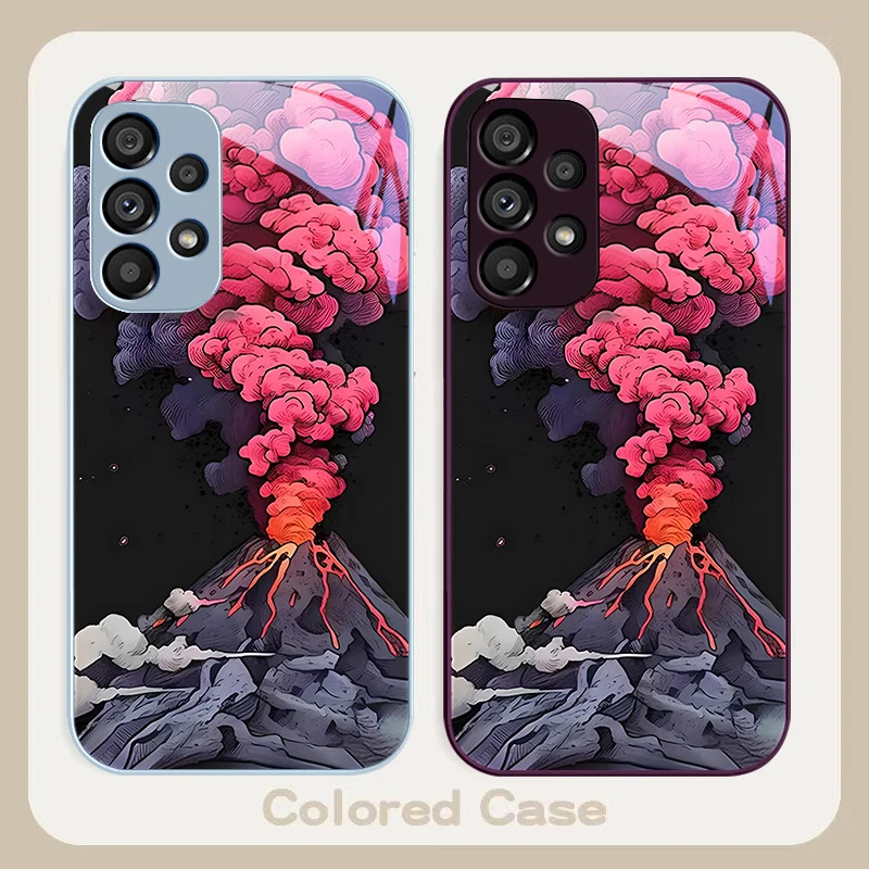 Простой розовый вулканический серый чехол для телефона Samsung Galaxy S23 24 Plus S20 21 FE S25 Ultra