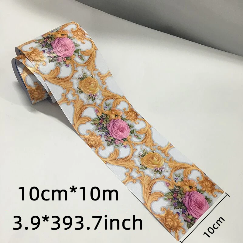 10m Wall Decoration Skirting Line Bathroom Home Decals for Furniture PVC Waterproof Tile Plane Sticker |