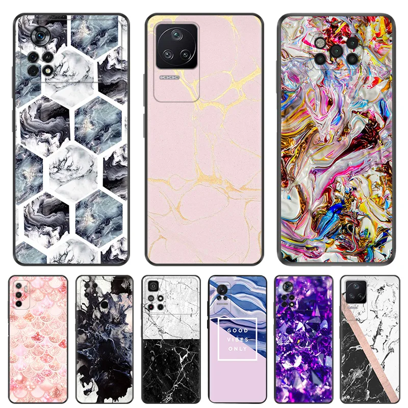 

Акварельные геометрические мраморные текстурные чехлы для телефонов Xiaomi Mi Poco X5 Pro C55 C50 C40 X4 X3 M4 M3 NFC M5 M5S F4 F3 GT F1, чехол