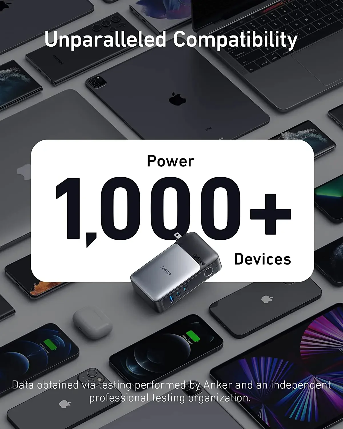 Anker 733 Power Bank GaNPrime PowerCore Гибридное зарядное устройство 2-в-1, 65 Вт, 10000 мАч, 30 Вт, портативное зарядное устройство USB-C с настенным зарядным устройством 65 Вт (art.: 3920cb02cee18) - 3920cb02cee18