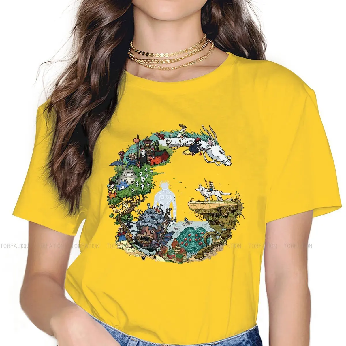 

One O Neck TShirt Spirited Away Pure Cotton Classic T Shirt Woman Fashion Fluffy Hot Sale