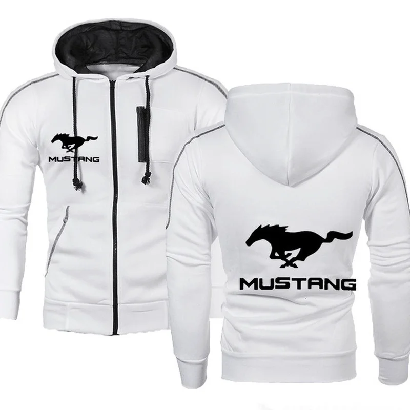 

2022 New Spring Autumn Fashion Men Hoodie Mustang Logo Print High Quality Cotton Sweatshir 6 Colors