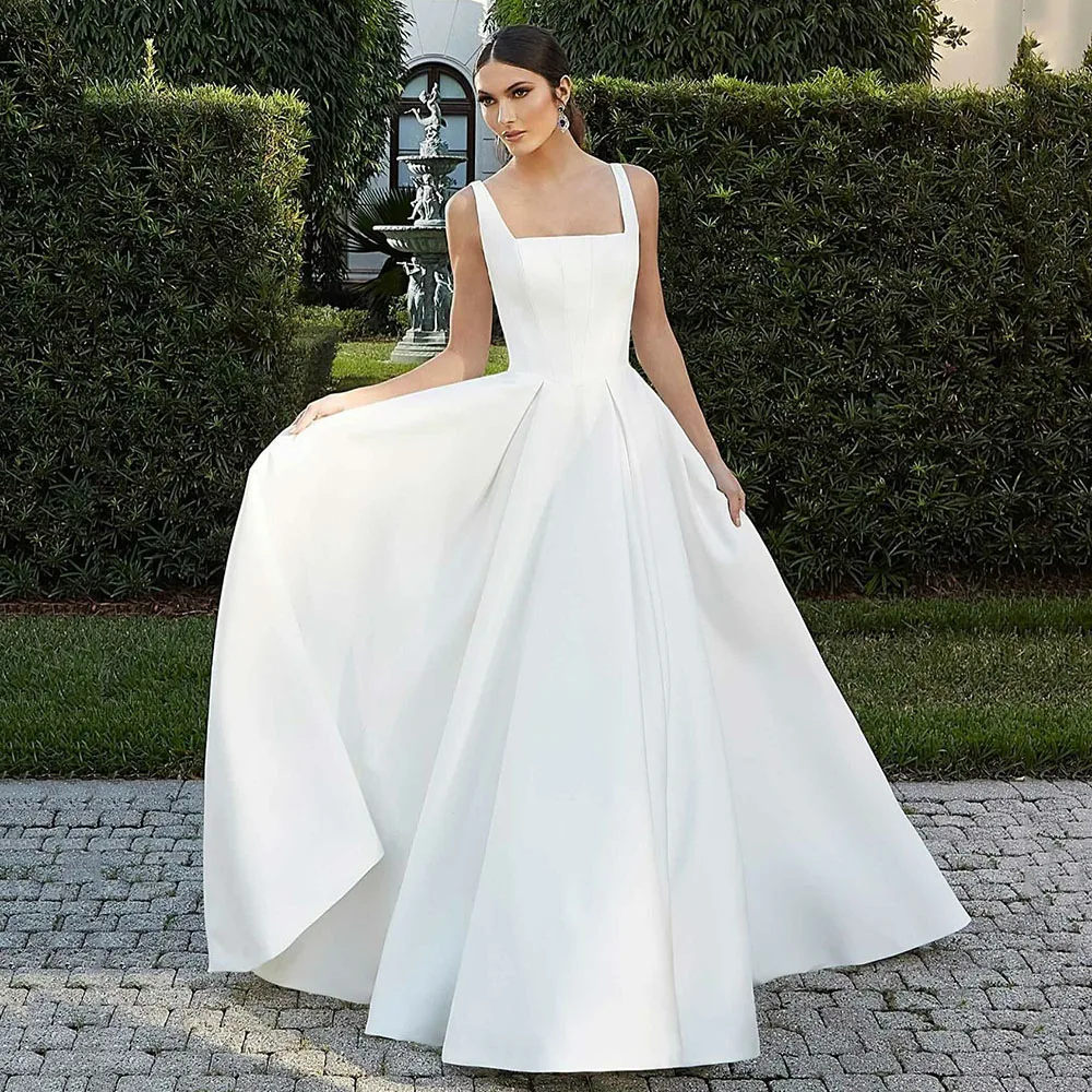 Простые свадебные платья трапециевидной формы для женщин вневременные с