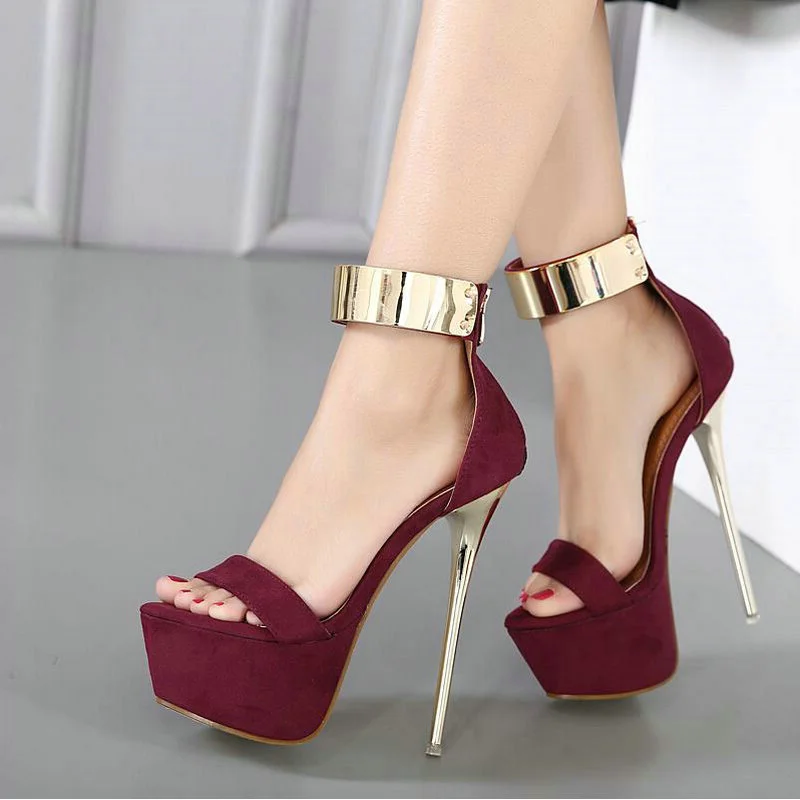 

Comem Red Peep Toe Super High Heel Shoes Non-slip Women Stiletto Platform Thin High Heels Pumps Sandals New Fashion Woman Sandal