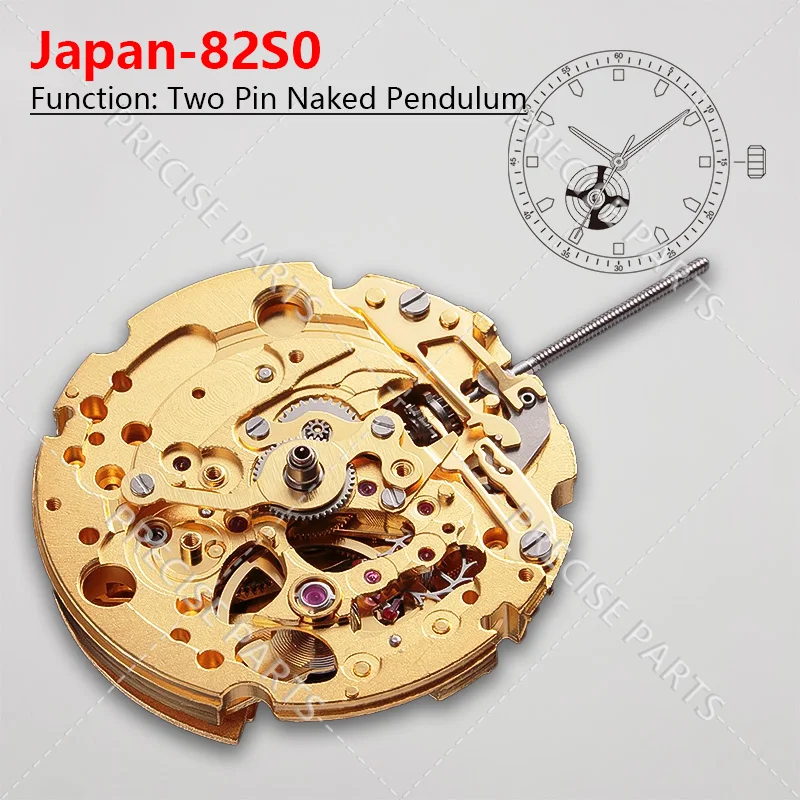 Новый подлинный японский механизм 82S0 золотой автоматический механический