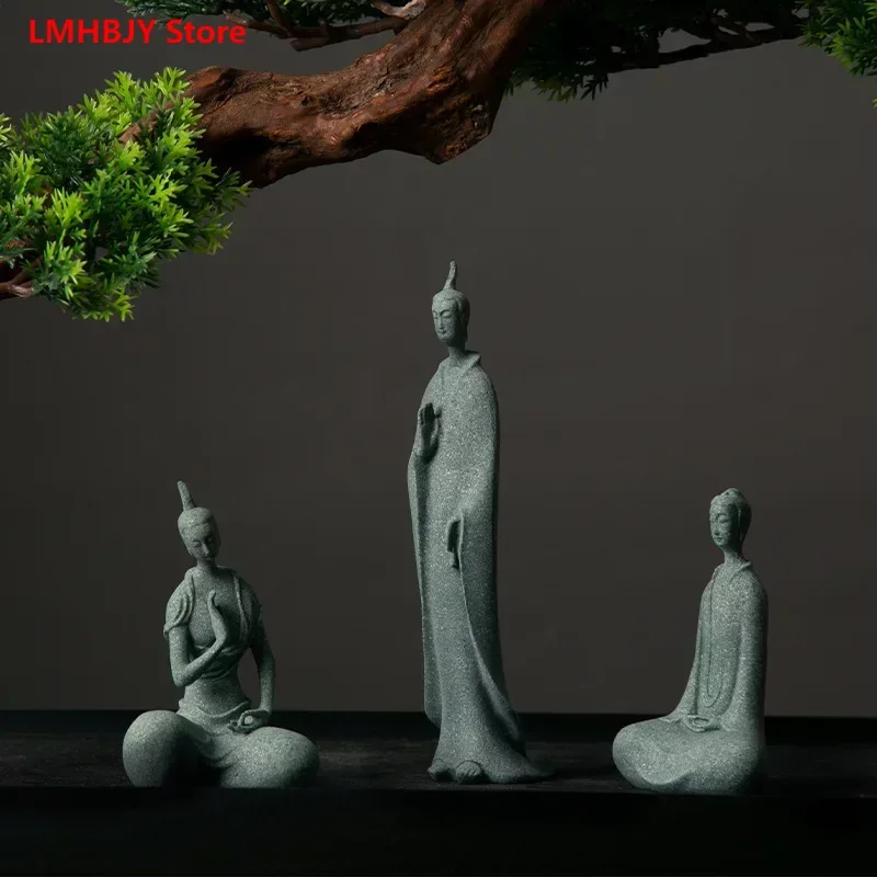 

Zen Tabletop Chinese Style Buddha Statue, Buddha Tabletop Decoration, Tea Pet, Incense Path Decoration