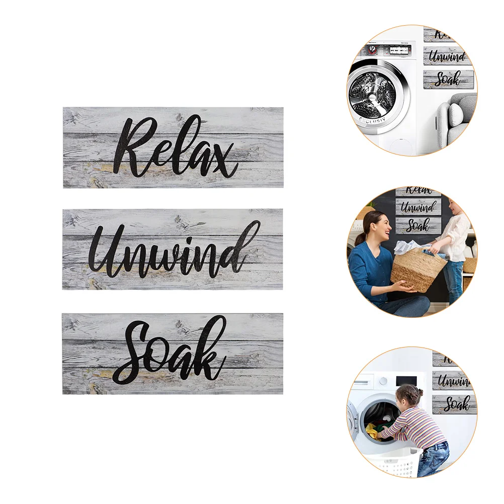 

3 Pcs Home Decor Listings Vintage Signs Wall Together Sign Board Rural Wall Relax Sign Wooden Relax Wall Child