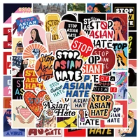 50pcs stop asian hate graffiti stickers graffiti stickers cartoon shark laptop luggage hand account decoration toys stickers