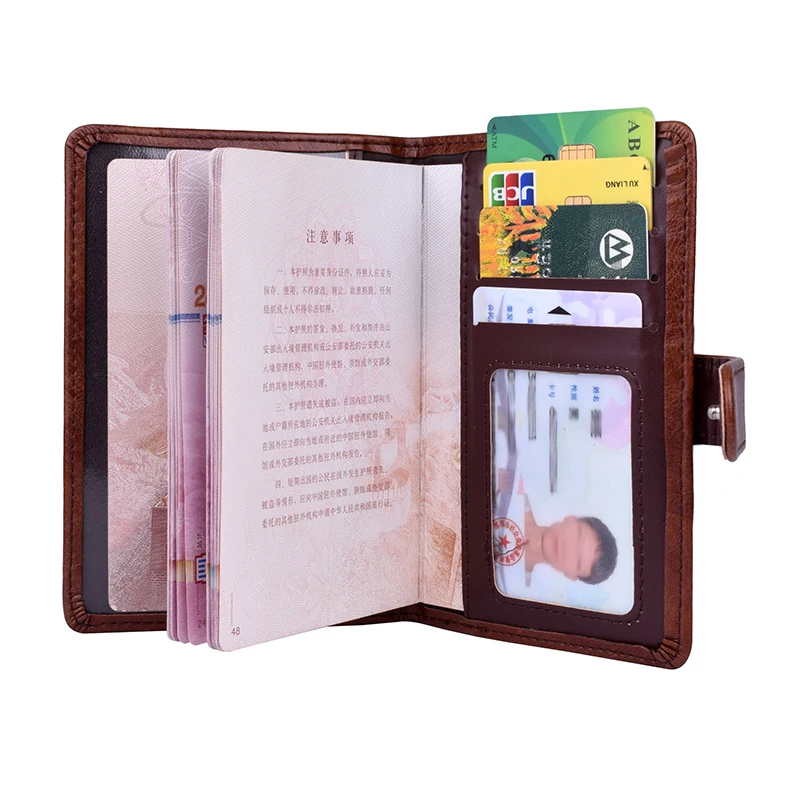 Travel Hasp Passport Holder Cover Leather Wallet Women Men Passports For Document Pouch Cards Case