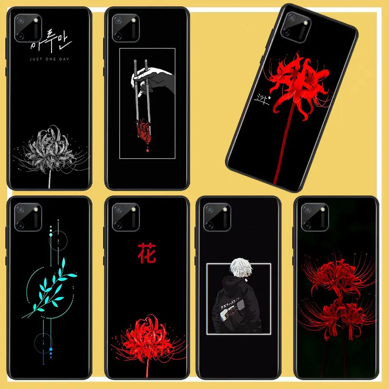 

Tokyo ghoul red flowers Phone Case For OPPO Find X2 X3 X5 Pro Lite Neo 5G Reno 4 5 6 7 Lite Z 4G 5G Pro SE Black luxury Back