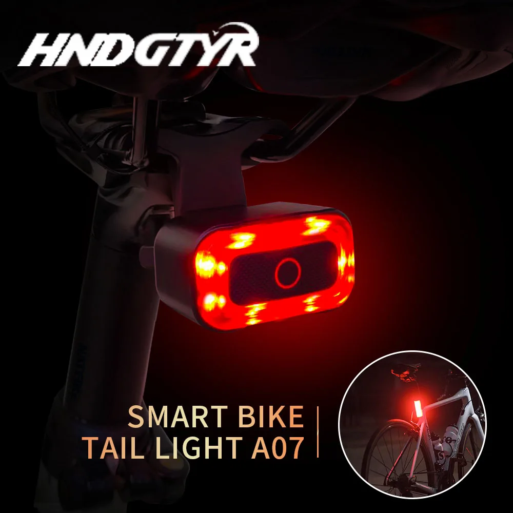 

LED Light For Bicycle USB Rechargeable Safety Warning Mountain Tail Lamp A07 Road Bike Back Headlight Flashlight Sensing Rear