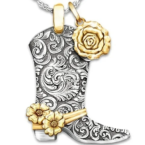 Женское винтажное ожерелье с подвеской в виде цветка розы