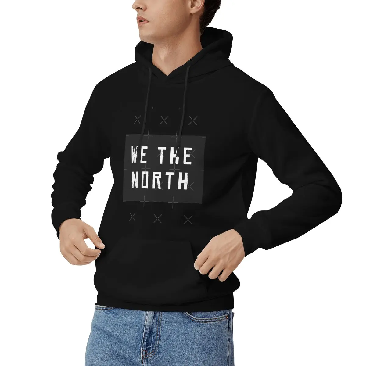 Канада WTN толстовки аниме негабаритный свитер с капюшоном мужской свитшот