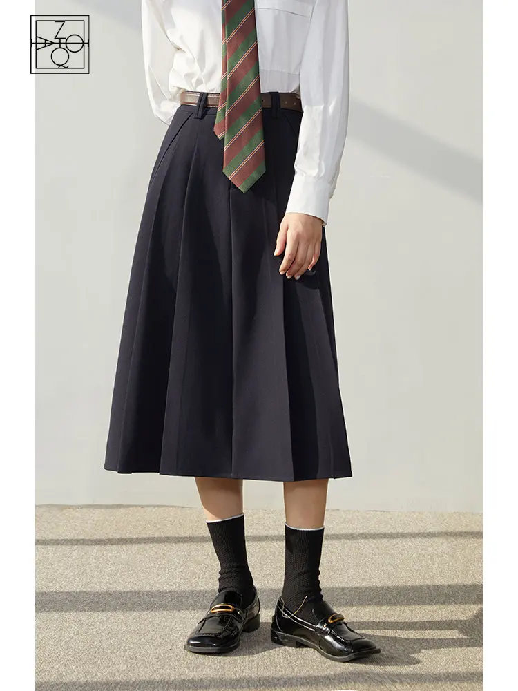 ZIQIAO элегантная тонкая юбка с высокой талией женская зима 2022 темпераментная